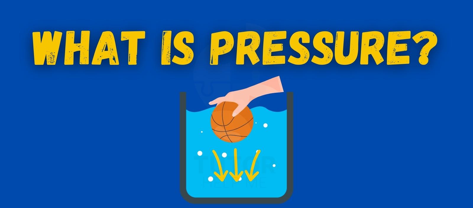 An educational graphic illustrating the concept of pressure, defining its principles and applications in various contexts.