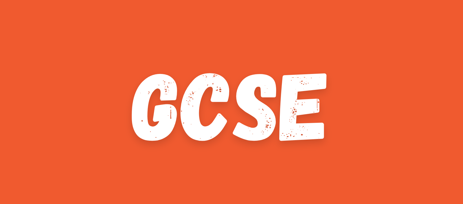 Red background featuring bold white text that reads "GCSE".