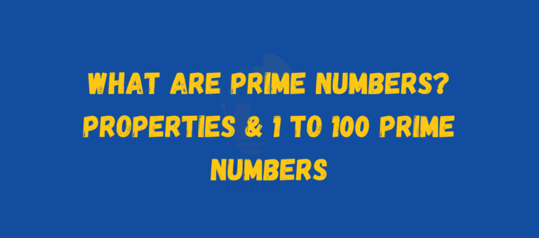 Text on a blue background asks, "What are prime numbers? Properties & 1 to 100 prime numbers," emphasizing educational content about primes.