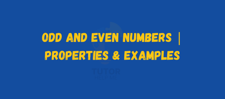 Title: "Odd and Even Numbers | Properties & Examples" displayed in bold yellow text on a blue background, with a faint logo at the bottom.